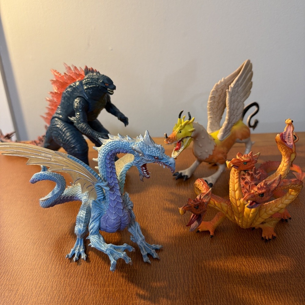 Mythical Dragons Lot Of 4: Safari Ltd, Godzilla More